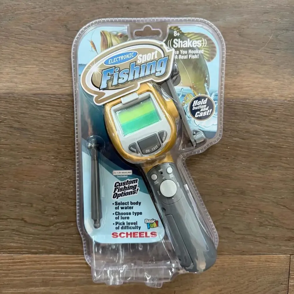 Basic Fun Electronic Sport Fishing Handheld Virtual Reel Game New in Box!